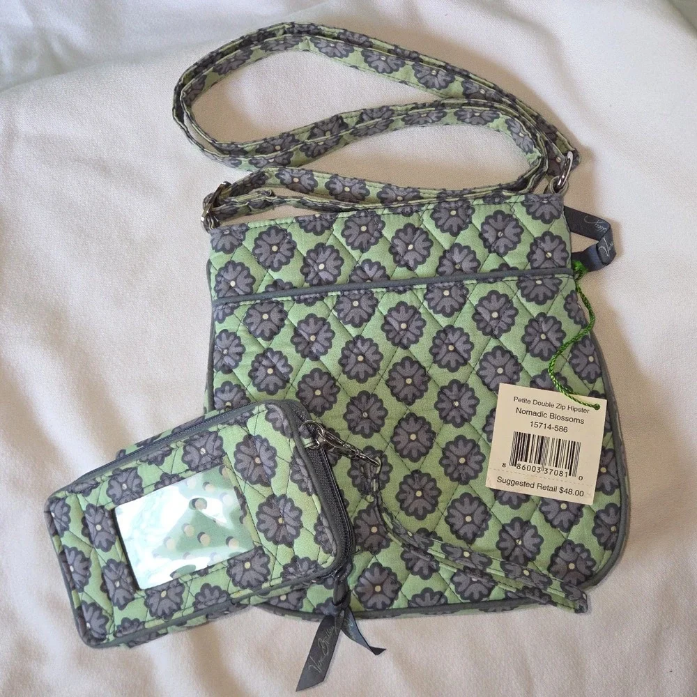 Vera‎ Bradley Hipster Purse & Wallet Set Green Nomadic Blossoms